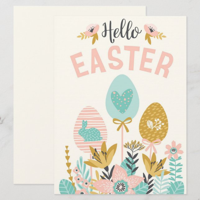 Hello Easter Holiday Card (Front/Back)
