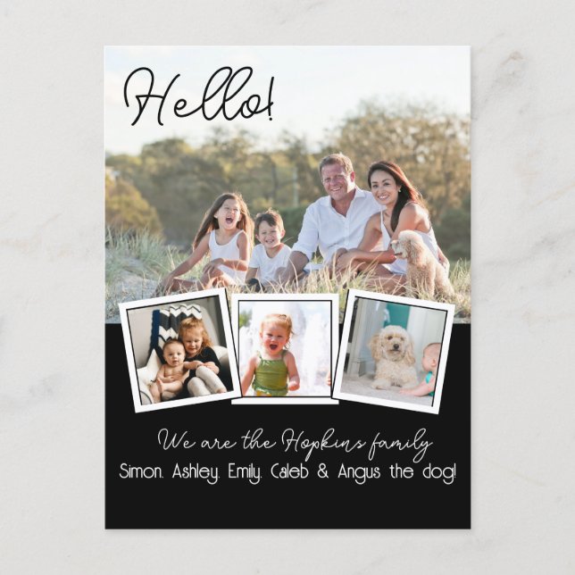 Hello Editable We're New to the Neighborhood phot Postcard (Front)