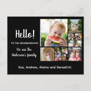 Hello,Editable We're New to the Neighborhood phot Postcard