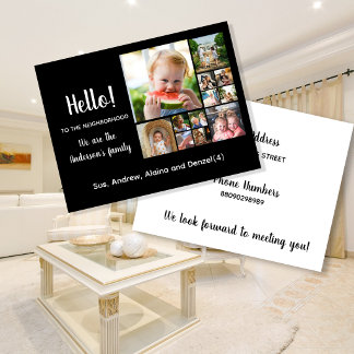 Hello,Editable We're New to the Neighborhood phot Postcard
