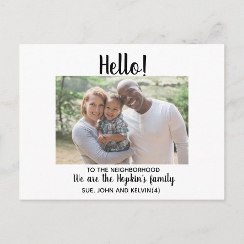 HelloEditable Were New to the Neighborhood photo Postcard