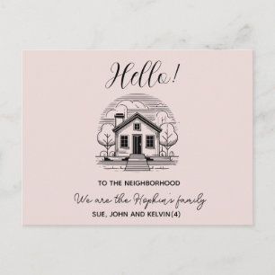 Hello,Editable We're New to the Neighborhood photo Postcard