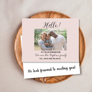 Hello,Editable We're New to the Neighborhood photo Postcard