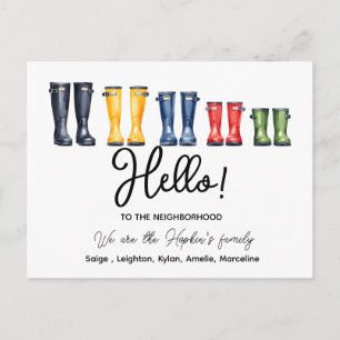 Hello,Editable We're New to the Neighborhood Postc Postcard