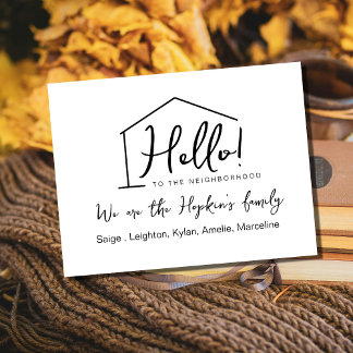 Hello,Editable We're New to the Neighborhood Postc Postcard