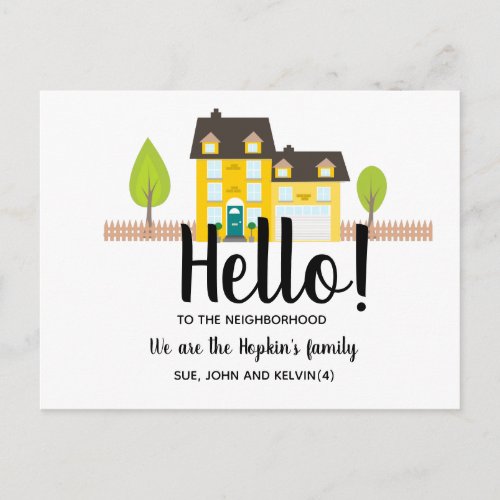 HelloEditable Were New to the Neighborhood Postcard