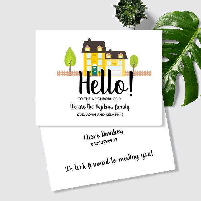 Hello,Editable We're New to the Neighborhood Postcard (Creator Uploaded)