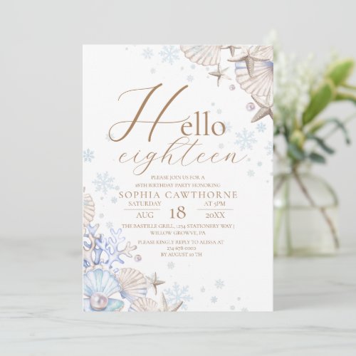 Hello Eighteen Winter Sea Birthday Party