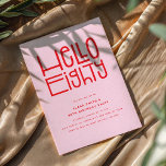 HELLO EIGHTY Modern 80th Birthday Invitation<br><div class="desc">Attention all birthday boys and girls! Get ready to ring in your big 8-0 in style with our modern and chic 80th Birthday Party Invitation. The design boasts a playful yet sophisticated 'HELLO EIGHTY' heading, followed by an easy-to-customize party template. Choose your own color combination to truly make it your...</div>