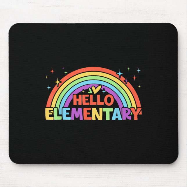 Hello Elementary Rainbow Teacher Squad Back To Sch Mouse Pad (Front)