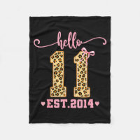 Hello Eleven Est 2014 11th Birthday Coquette Bow L