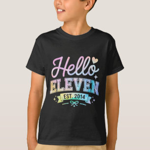 Hello Eleven Est 2014 Coquette Bow 11th Birthday G T-Shirt