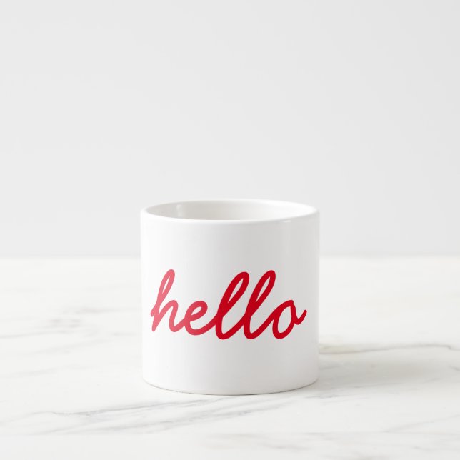 Hello Espresso Mug (Red) (Front)
