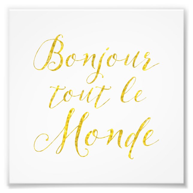 Hello Everyone!  Bonjour Tout le Monde! Photo Print (Front)