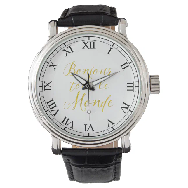 Hello Everyone! Bonjour Tout le Monde! Watch | Zazzle display picture 3