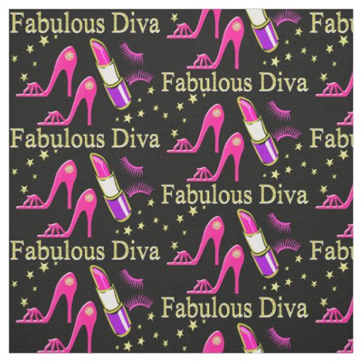 HELLO FABULOUS DIVA PINK HIGH HEELS FABRIC