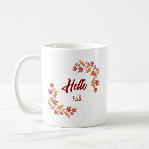 Hello Fall Autumn Leaves – Cozy Seasonal Accent Coffee Mug