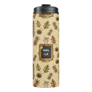 Hello Fall – Autumn Leaves Pattern for Cozy Season Thermal Tumbler