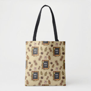 Hello Fall – Autumn Leaves Pattern for Cozy Season Tote Bag
