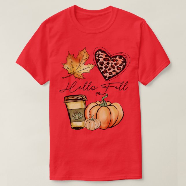 Hello Fall Autumn Season  T-Shirt (Design Front)