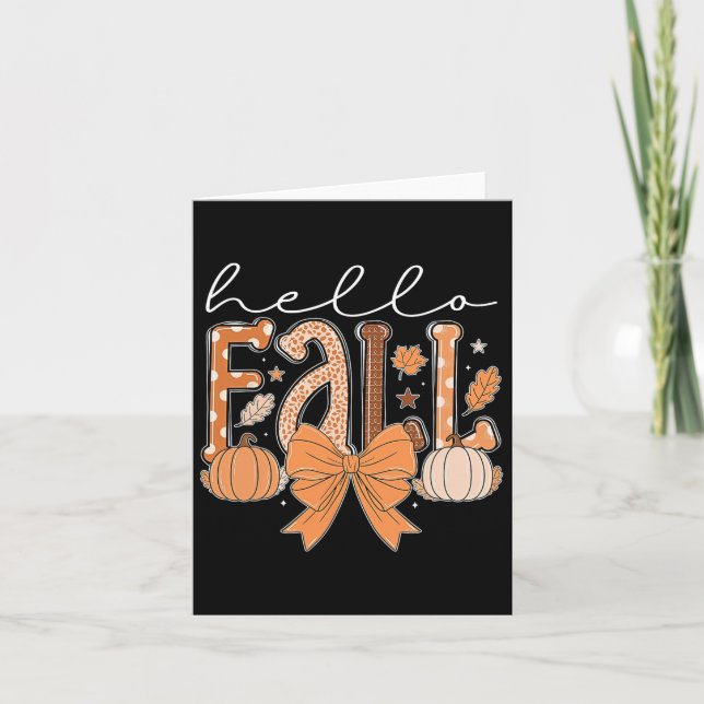 Hello Fall Autumn Vibes Thanksgiving Holiday Men W Card (Front)