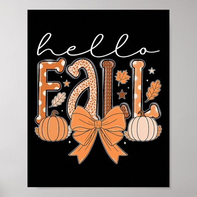 Hello Fall Autumn Vibes Thanksgiving Holiday Men W Poster (Front)