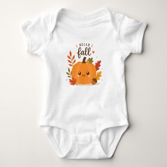 Hello Fall Baby Bodysuit (Front)