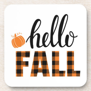 Hello Fall Beverage Coaster
