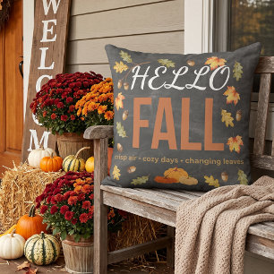Hello Fall Chalkboard Outdoor Pillow