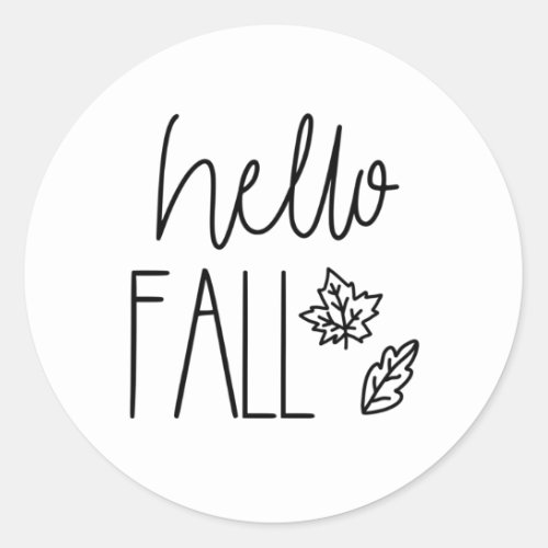 Hello Fall  Classic Round Sticker