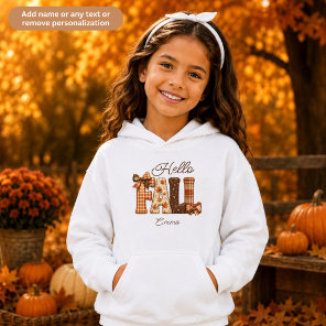 Hello Fall Cottagecore Patchwork Style Kids Hoodie
