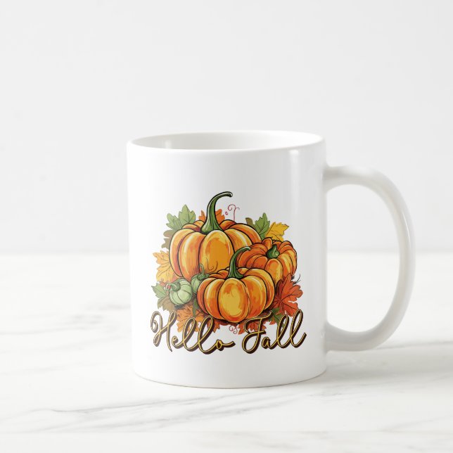 Hello Fall – Cozy Pumpkin Patch Coffee Mug (Right)
