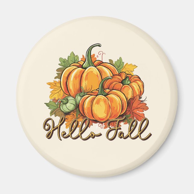 Hello Fall – Cozy Pumpkin Patch Magnet (Front)