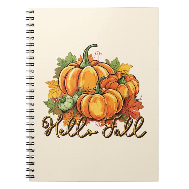 Hello Fall – Cozy Pumpkin Patch Notebook (Front)