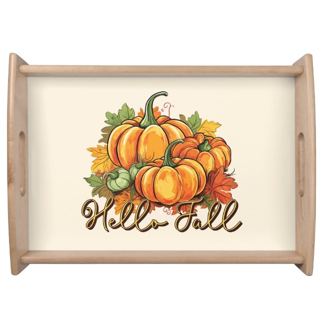 Hello Fall – Cozy Pumpkin Patch Serving Tray (Front)