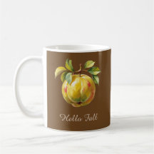 Hello Fall Custom Text Autumn Fruit Design – Mug