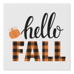 Hello Fall Faux Canvas Print