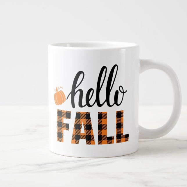 Hello Fall Giant Coffee Mug (Right)