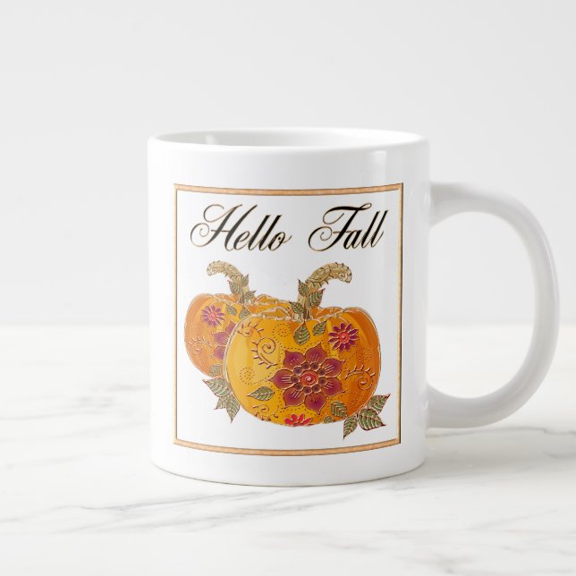 Hello Fall Giant Coffee Mug (Right)