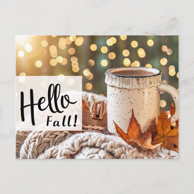 Hello Fall greeting card with mug (Front)
