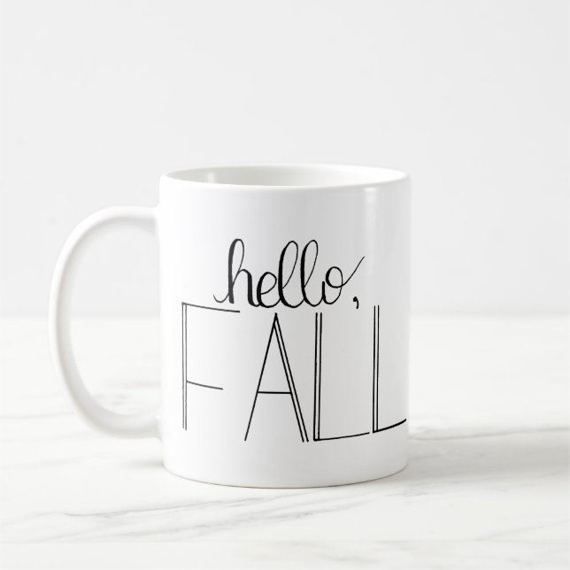 Hello Fall Hand-Lettered Mug (Left)