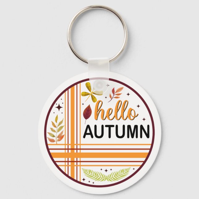 Hello! FALL Keychain (Front)