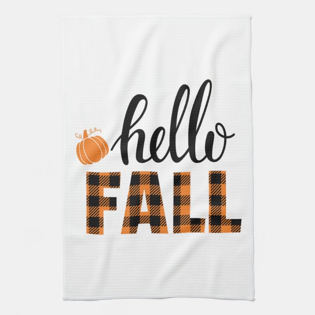Hello Fall Kitchen Towel (Vertical)