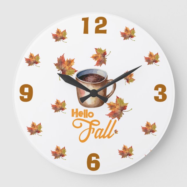 Hello fall large clock (Front)