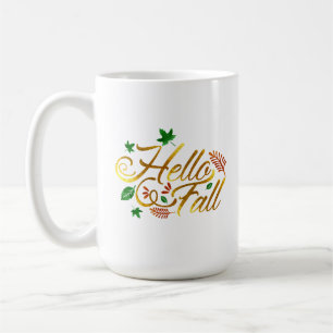 Hello Fall Leaves Coffee Mug