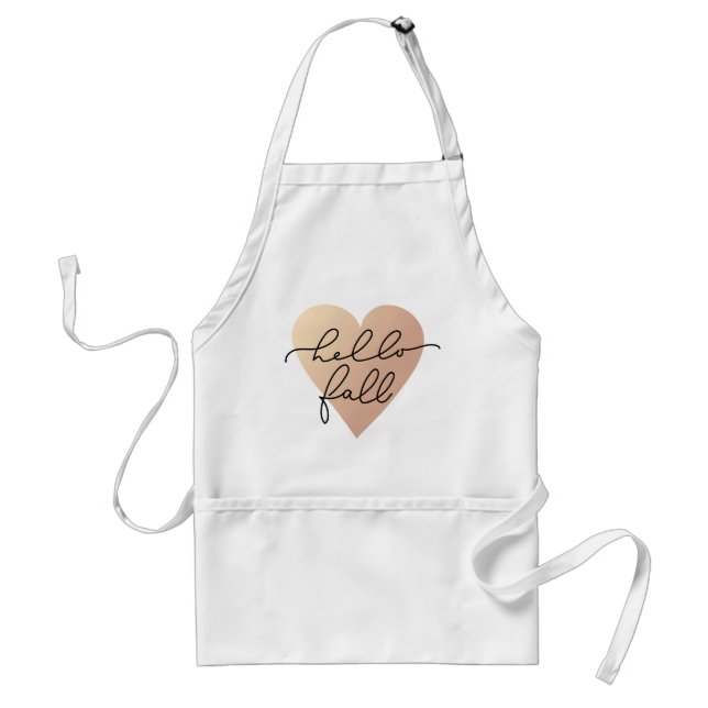 Hello Fall Love Heart Adult Apron (Front)