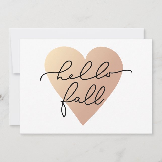 Hello Fall Love Heart Card (Front)