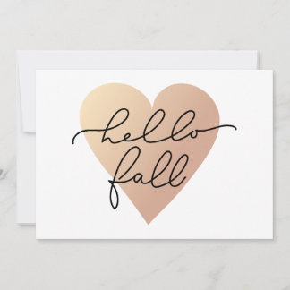 Hello Fall Love Heart Card
