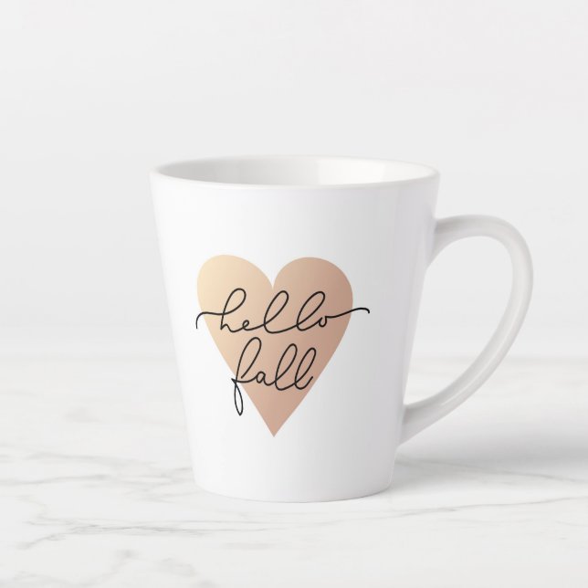 Hello Fall Love Heart Latte Mug (Right)