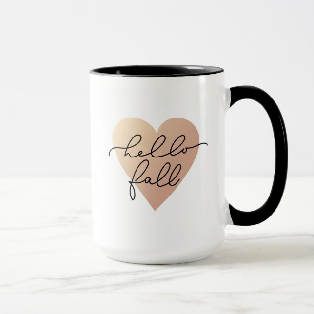 Hello Fall Love Heart Mug (Right)